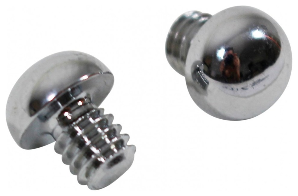 Button Finial Door Hinge, Bright Chrome, Set of 2, Medium Traditional
