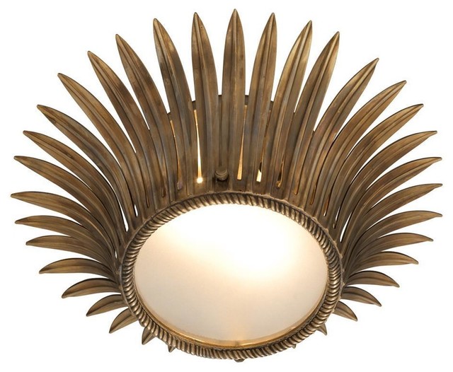 Brass Sunburst Ceiling Lamp Eichholtz Nuvole Contemporary