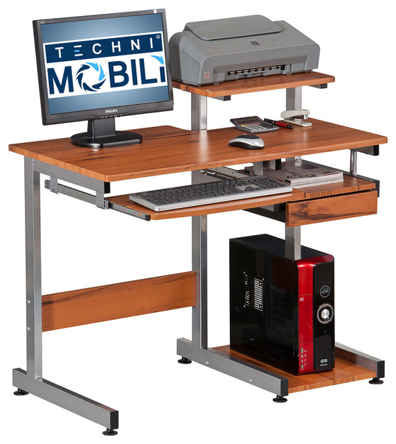 Techni Mobili Conri Wood Computer Desk In Grain Techni Mobili Conri Wood Computer Desk