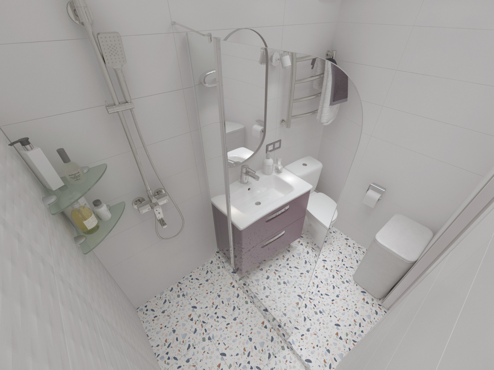 маленькая ванна с душевой