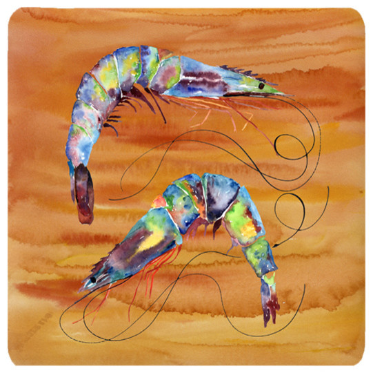 Set of 4 Shrimp Foam Coasters Beach Style Coasters by thestore