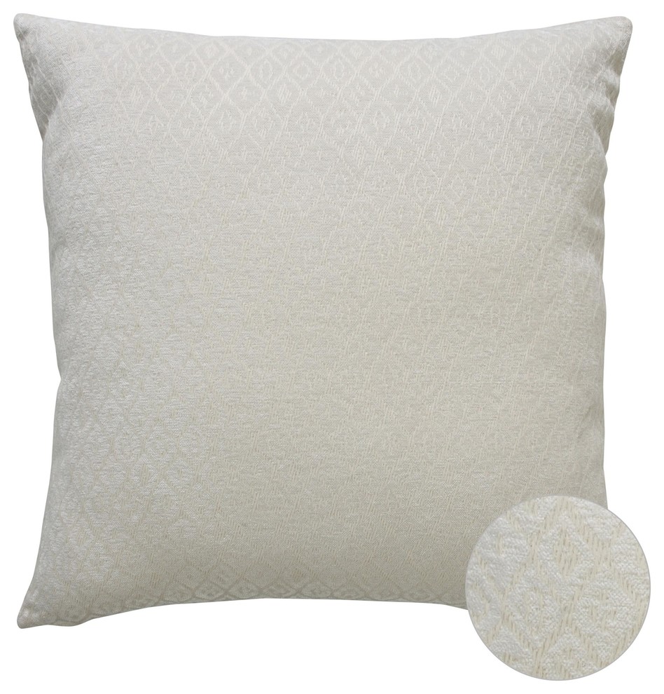 Ocala Cream Diamond Pattern Decorative Pillow, 20"x20"