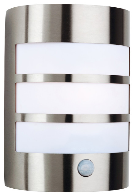 Contemporary Stainless Steel Outdoor Wall Light With PIR