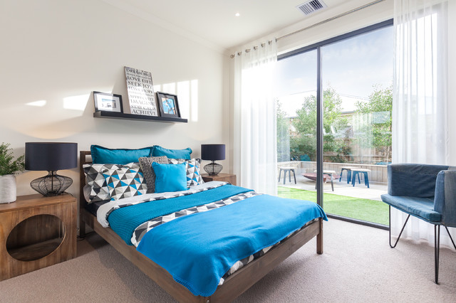 Display homes moderno-camera-da-letto