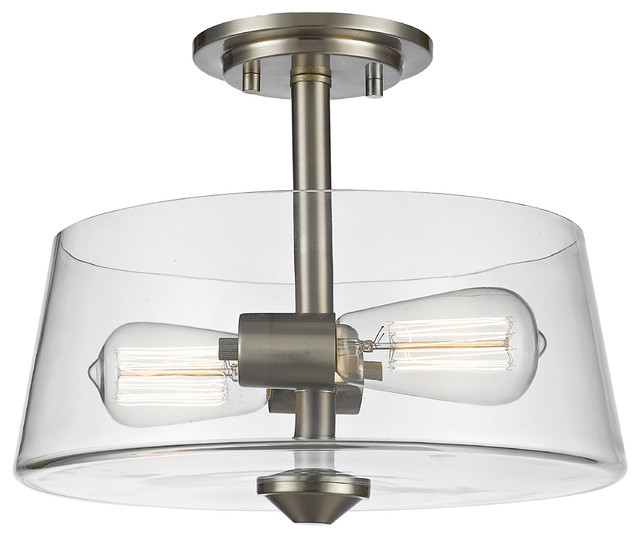 Z Lite 2 Light Semi Flush Mount Reviews Houzz 2 Bulb Semi Flush Light Brushed Nickel Transitional Mount