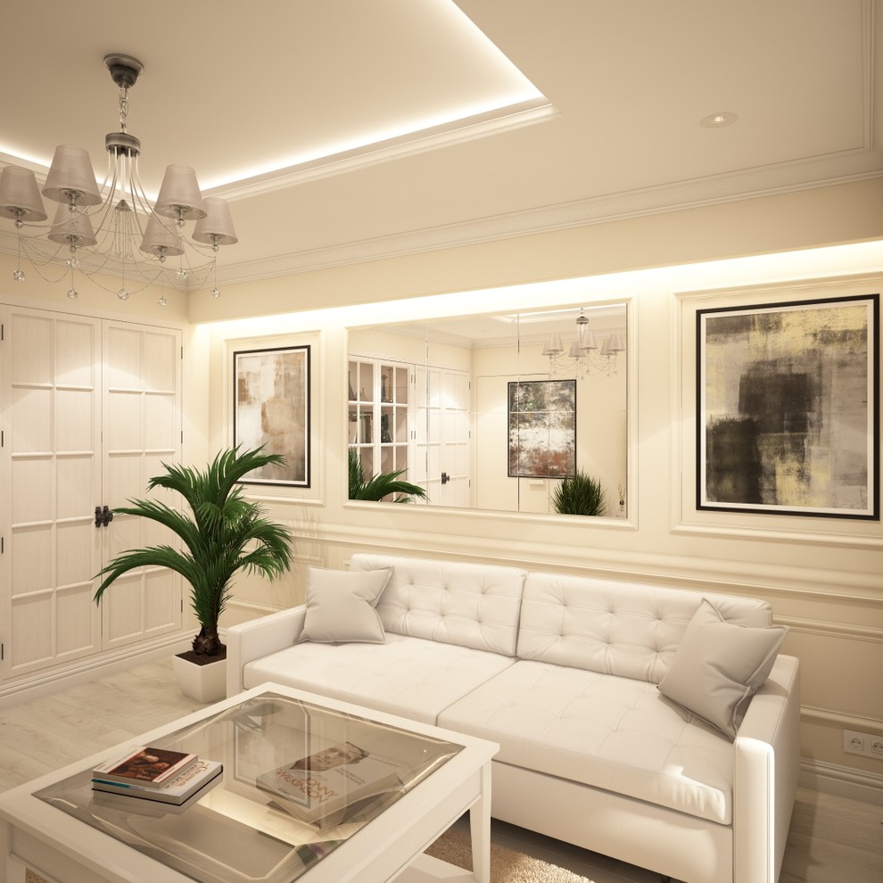 Бюджетный проект двухкомнатной квартиры в стиле неоклассика