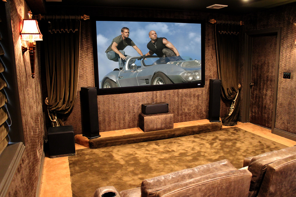 Dedicated Home Theater in Roslyn, NY Traditional Home Theater New