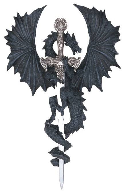 Dragon Collection with Sword Collectible Fantasy Decoration Figurine