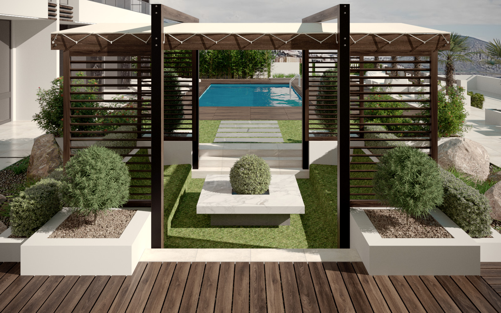 Проект благоустройства территории мини-отеля в Гурзуфе. Ландшафт