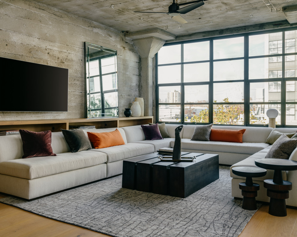 Photo of an industrial living room in San Francisco.