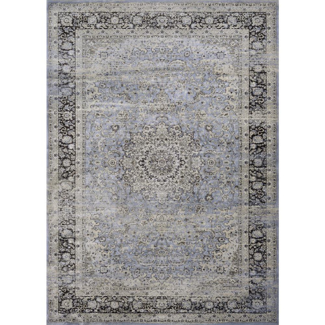 All Over Sarouk Area Rug, Slate/Blue/Creme, Rectangle, 9'2"x12'5