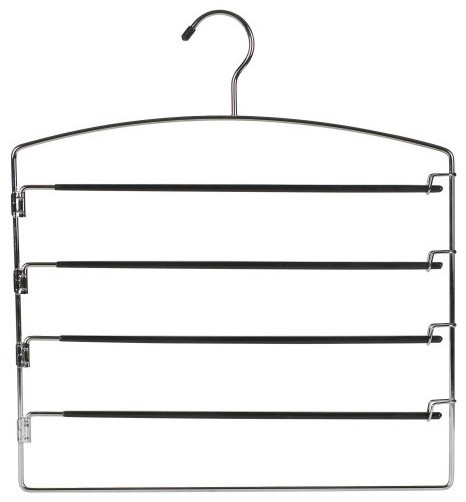 Metal Multi Pant Hanger With Swing Arms, Black, Set of 3