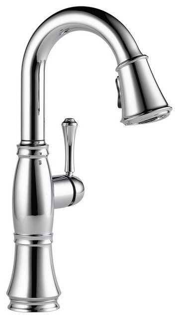 Delta Cassidy Single Handle Pull-Down Bar/Prep Faucet, Chrome, 9997-DST