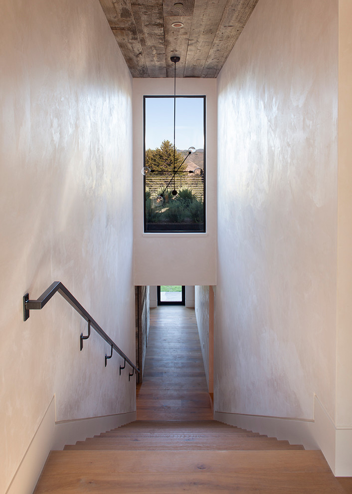 Inspiration for a contemporary straight staircase in San Francisco.