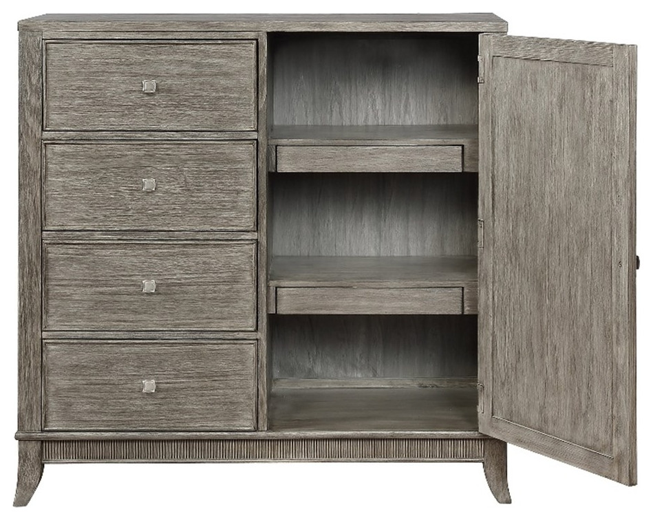Avalon Furniture 4Drawer Transitional Mindi Wood Door Chest in Light