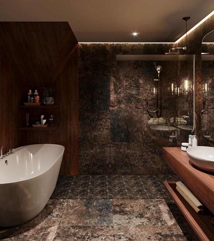 Интерьер двухуровневой квартиры в Калининграде.