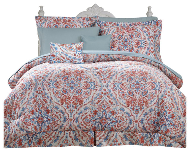 Kathy Ireland 10pc Bed in a Bag Comforter Set, King Mediterranean