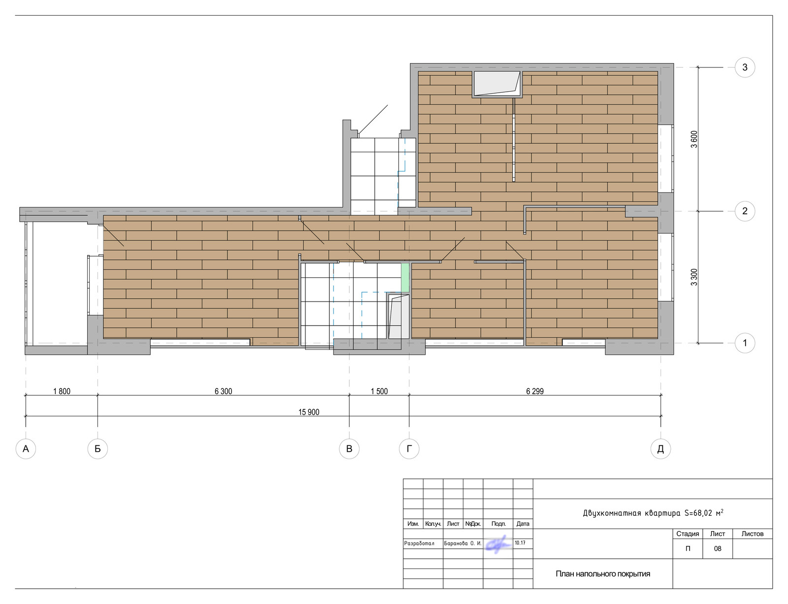Проект 2-х комнатной квартиры для семьи из 3-х человек (проект в разработке)