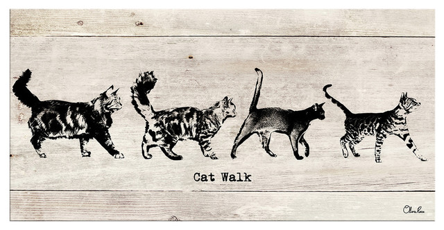 Ready2HangArt 'Cat Walk' Wrapped Canvas Pet Wall Art, 12"x24"