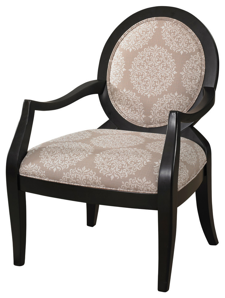 Powell Batik Pearl Black Framed Chair