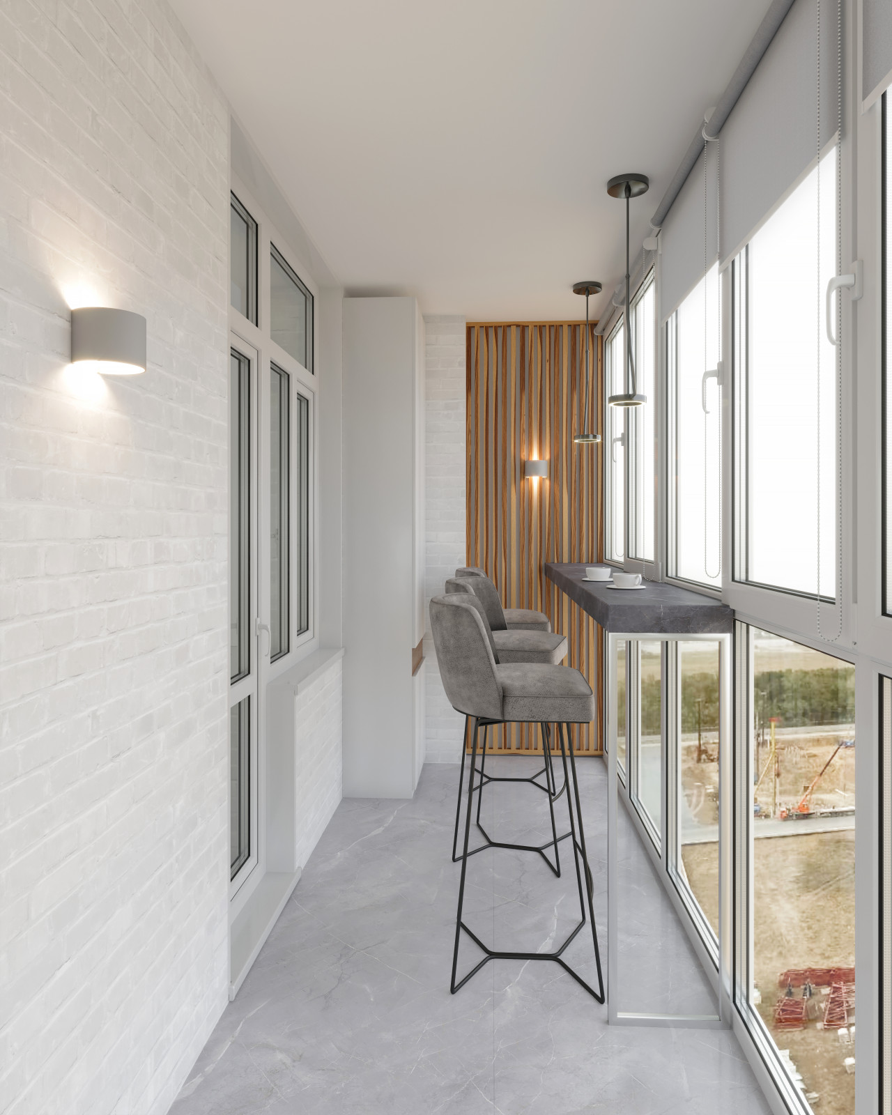 Современная квартира в ЖК Вересаево . Балкон