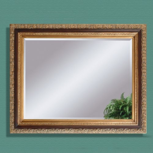 Antique Gold & Mahogany Oversized Mirror - 50W x 40H in.