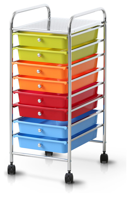Furinno Wayar 8 Drawer Trolley Contemporary Office Carts And
