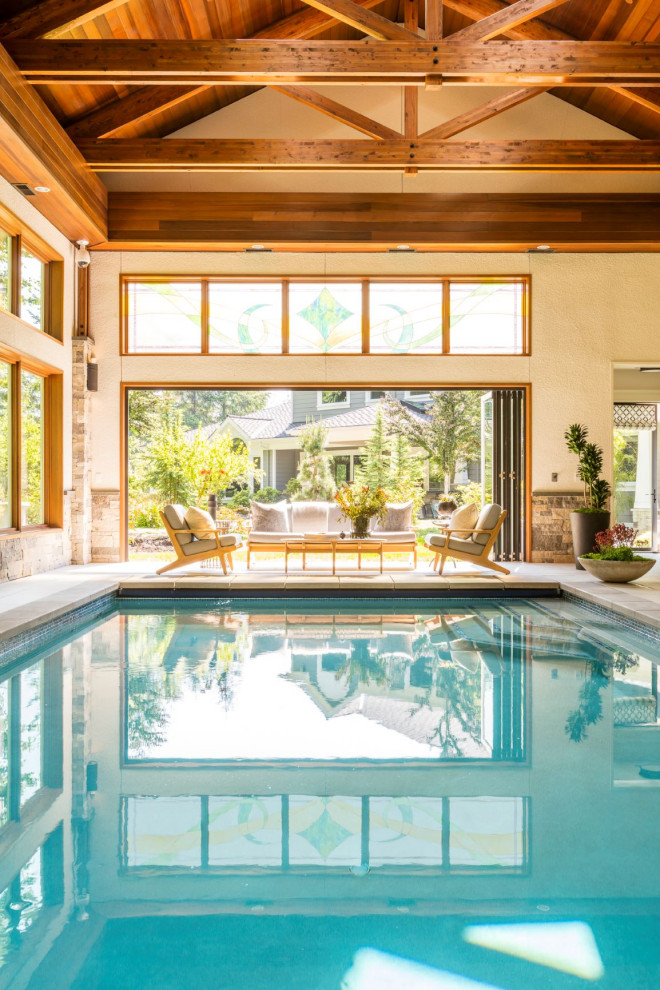 Inspiration for a traditional pool in Seattle.