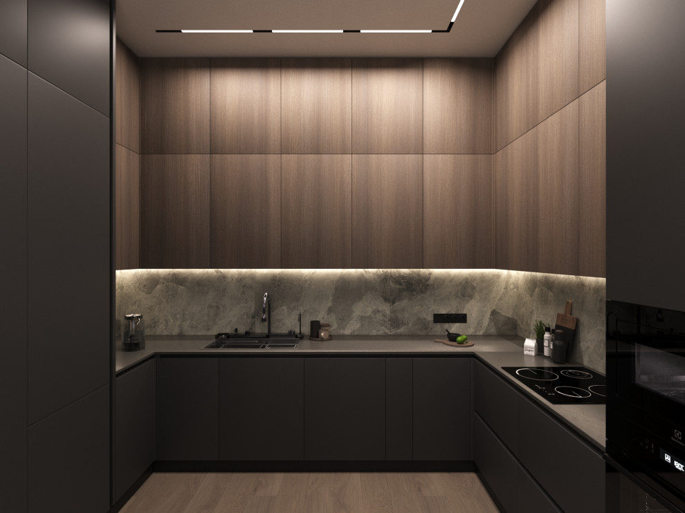 Дизайн интерьера квартиры 77 м2 с 2-мя санузлами и гардеробной