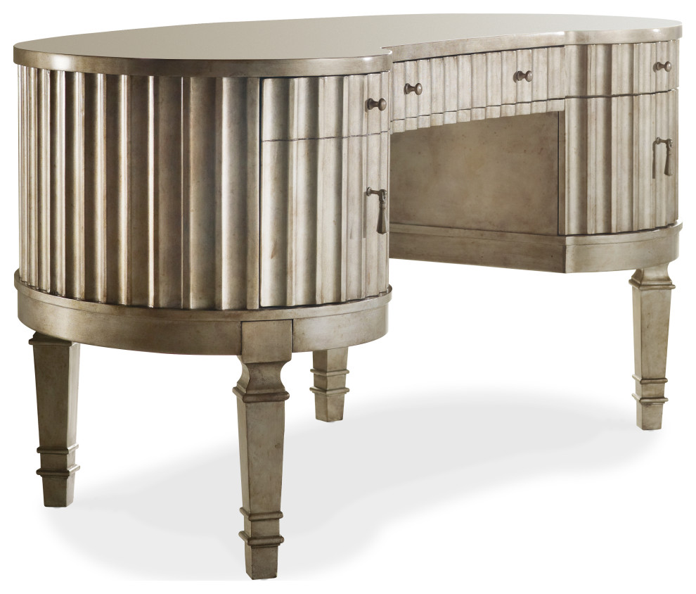 Melange Fluted Kidney Desk Traditional Desks And Hutches By