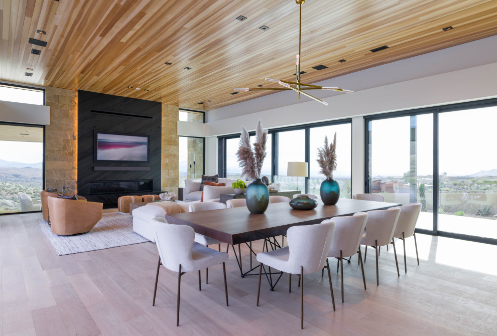 This is an example of a modern dining room in Phoenix.