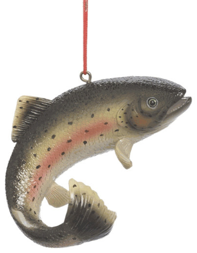 Fish Rainbow Trout Christmas Tree Ornament - Lake Fishing Nature Novelty Gift