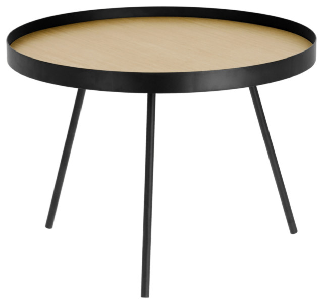 Black Metal Round Side Table La Forma Midcentury Side