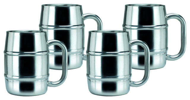Keep-Kool 16.9-ounce Double-wall Stainless Steel Mugs (Set of 4)