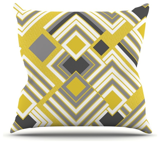 Kess Inhouse Jacqueline Milton Luca Gold Yellow Gray Throw