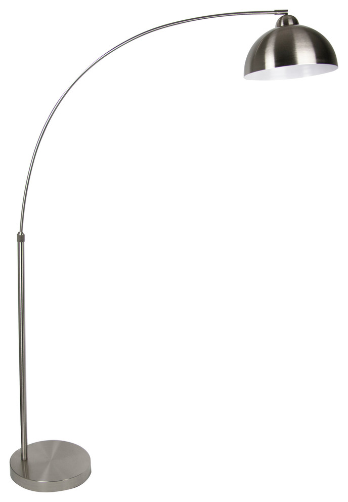 68 5 Brushed Nickel Modern Arc Floor, Ore International 5 Arms Arch Floor Lamp Polished Brass