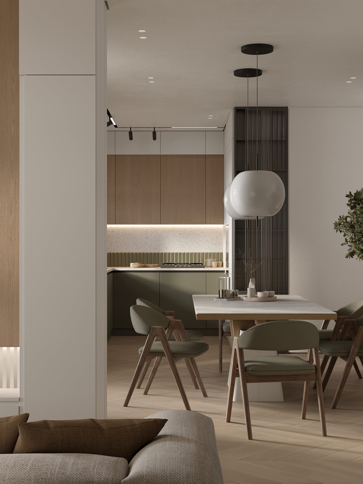 Проект 2-х уровневой квартире в эко-стиле.