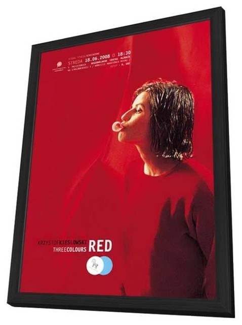 Three Colors: Red 11 x 17 Movie Poster - Slovakian Style A - in Deluxe Wood Fram