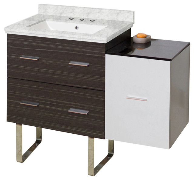 PlywoodMelamine Vanity Set, WhiteDawn Gray Contemporary Bathroom