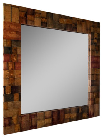 Napa Barrel Stave Mirror - Rustic - Wall Mirrors - by Alpine Wine Design |  Houzz