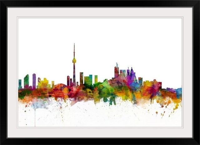 Toronto Canada Watercolor Skyline Wall Art Home Decor Poster UNFRAMED