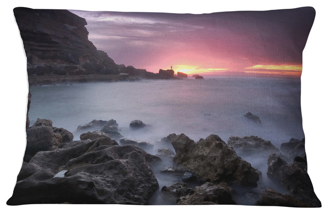 Sunset at Samarra Seashore Sintra Seashore Throw Pillow, 12"x20"