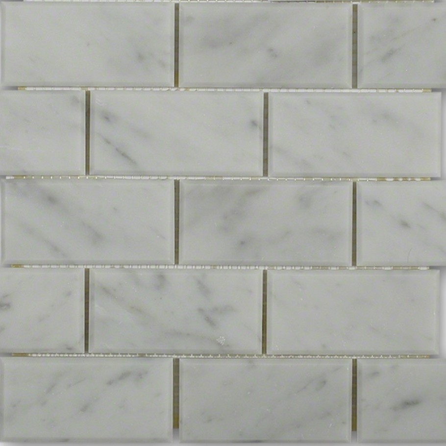 Carrara Beveled Marble Tile Sample