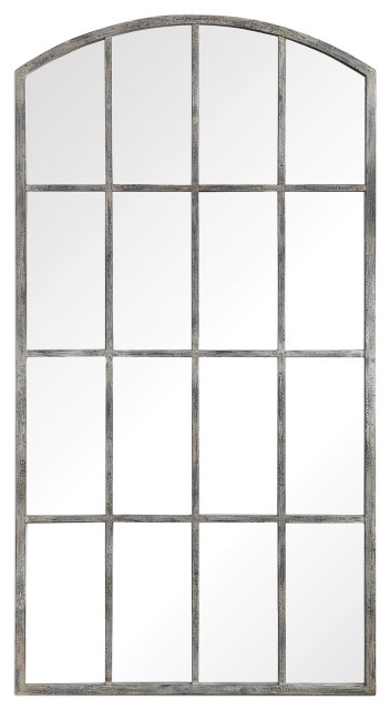 Amiel Transitional Large Scale Arched Window Pane Decorative Mirror Farmhouse Wall Mirrors By Buildcom Houzz Amiel Transitional Large Scale Arched, White Decorative Window Pane Mirror