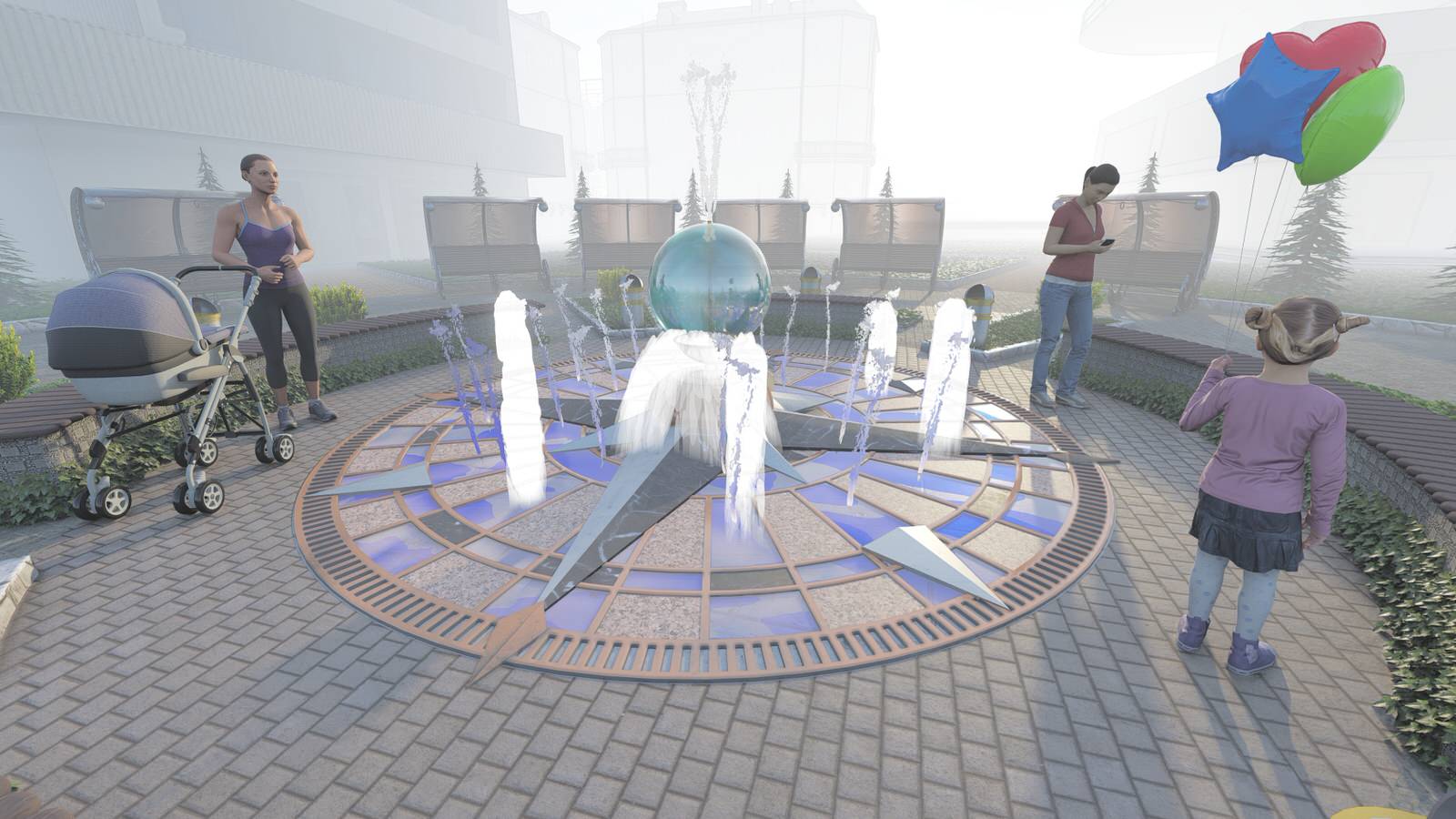 Эскиз -концепт фонтан "Роза ветров"