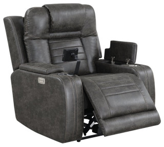 E-Motion Furniture Fabric Voice Commander-Power Back Recliner Chair in
