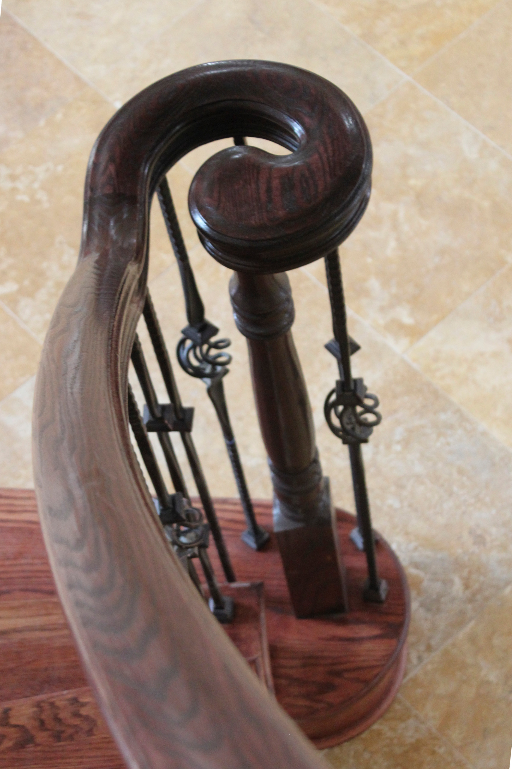 Project #13 | Curved Custom Wrought Iron Staircase