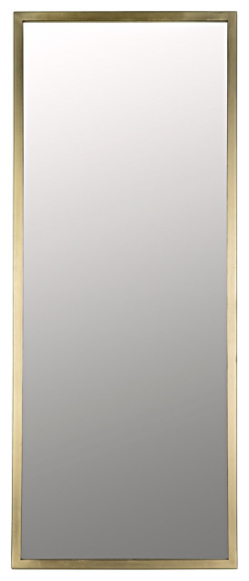 Noir Logan Mirror Large Antique Brass Transitional Wall Noir Logan Mirror Large Antique Brass