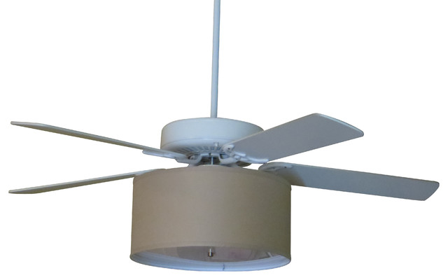 Ceiling Fan Light Kit With Linen Shade Fan Not Included Cognac 17 X17 X8