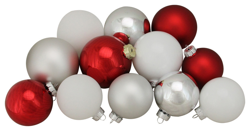 72ct Red Silver White Shiny And Matte Gl Ball Christmas Shiny And Matte Gl Ball Christmas